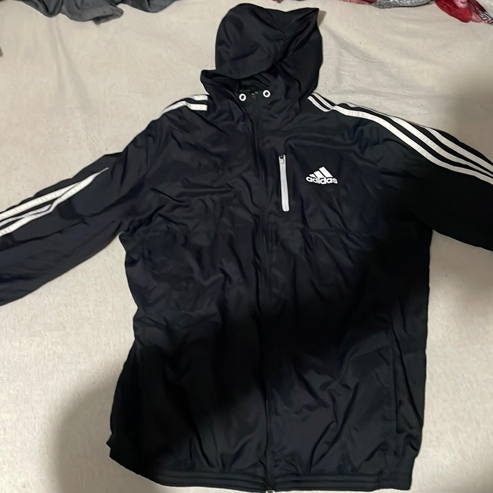 Black Adidas windbreaker large